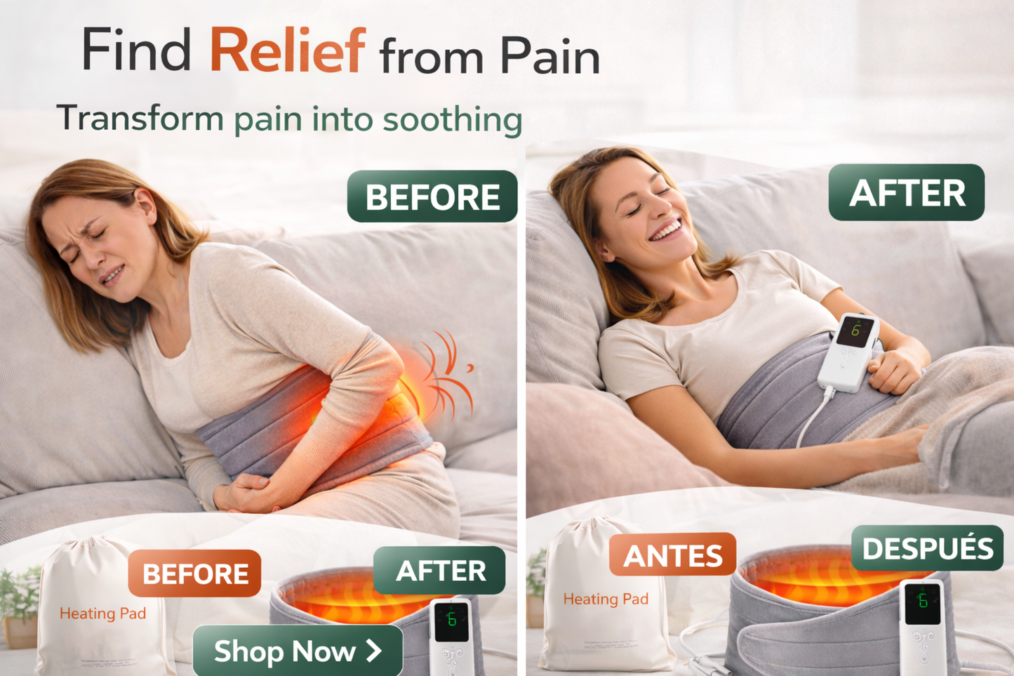 Heated Lumbar Belt – Back Pain Relief & Comfort
